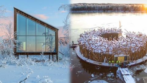 瑞典呂勒河上飄浮酒店 寒冬欣賞星空絕美極光