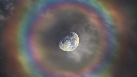 意攝影師捕捉罕見「月華」現象 夢幻虹彩 香港出現過？