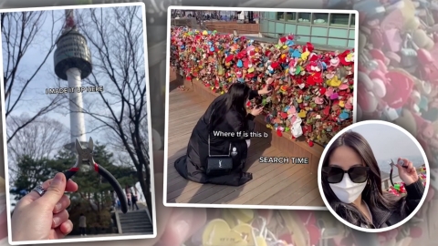 美國女為剪斷前度愛情鎖 由洛杉磯遠赴首爾塔一刀兩斷！