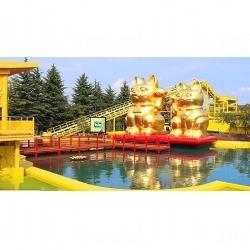 金箔招財貓座鎮富士急 激流中祈福