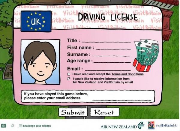 網上駕車「找不同」 贏倫敦之旅