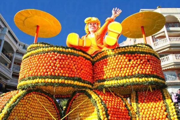 法國檸檬節 黃澄澄檸檬大遊行