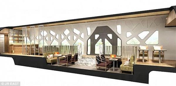 極級豪華車廂，上層為浴室，下層擺放兩張雙人床，仲有私人酒吧區享用。