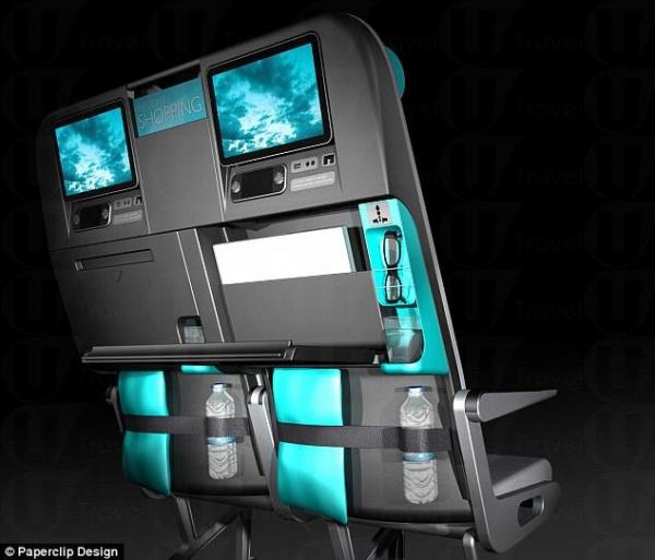 另外還有專放眼鏡的位置。 港人創意發明 全新飛機座椅設計