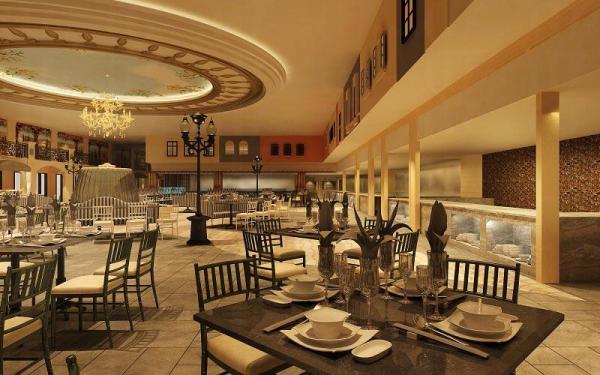 餐廳佔地1200坪，設680個座位。