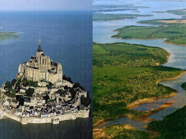法國 聖米歇爾山 Mont St. Michel(左)和阿根廷 伊貝拉沼澤地 Esteros del Iberá(右) 美國 南卡羅來納州 海群島 Sea Islands