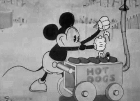 米奇首次開口，說出：「熱狗」(Hot dogs!)