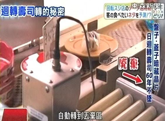 轉了350公尺都沒有人碰的壽司會自動轉至丟棄區。(圖：YouTube截圖)