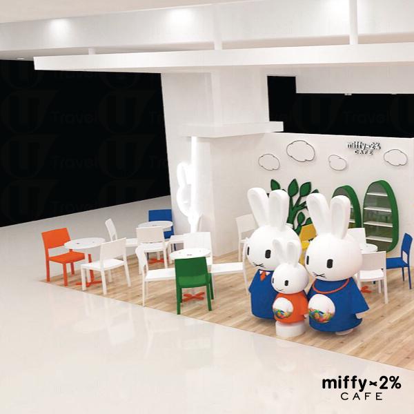 門口就看到 3 個小 Miffy喇。(圖︰miffy×2% café) 門口就看到 3 個小 Miffy喇。(圖︰miffy×2% café)