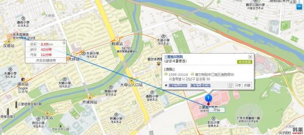 三星首爾醫院與樂天百貨店只距離11分鐘車程。(圖：韓巢)