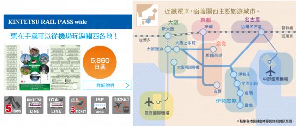 Kintetsu Rail Pass Wide主要使用範圍(圖:kintetsu)