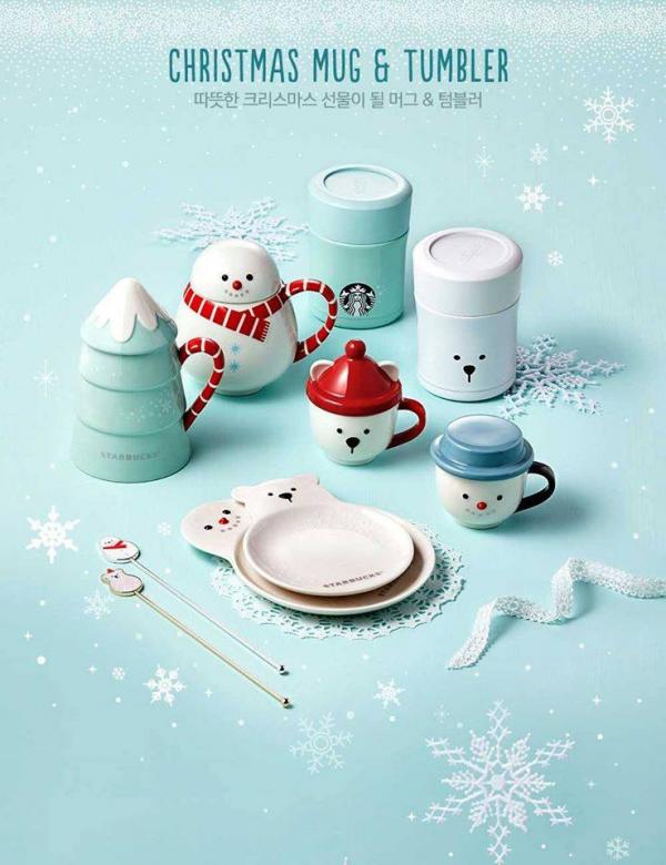 北極熊、雪人陪你過冬天！ 韓國Starbucks再推聖誕限定杯組及餐碟