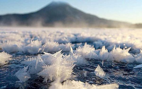 北海道大雪後奇景 阿寒湖「霜之花海」