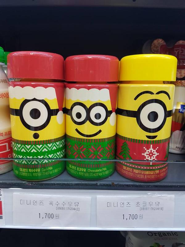 可愛聖誕新裝登場！ 韓國便利店加推冬日版Minions牛奶