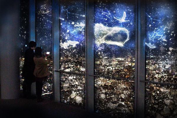 大阪夢幻倒數 上 60 樓睇 3D 投影 Show