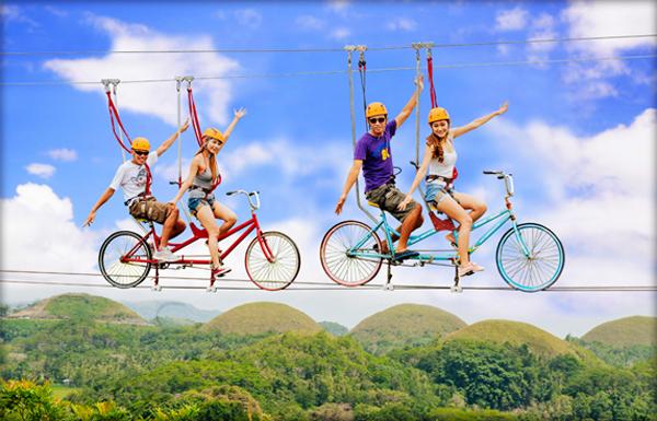 菲律賓 玩命高空踩單車