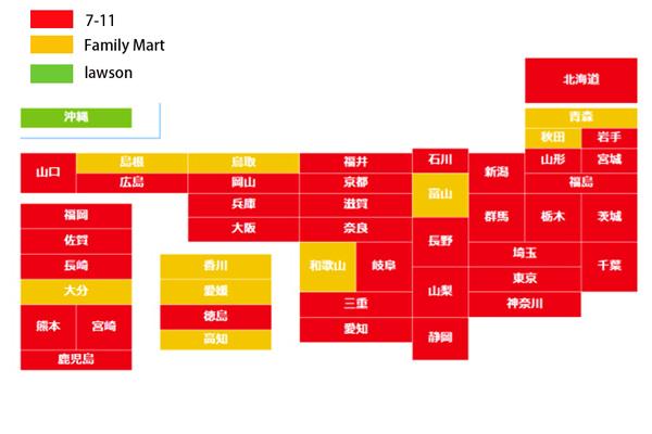 睇埋日本便利店的全國數量，跟其受歡迎程度都有一定關係，店數最多的依然是 7-11，有近 2 萬間，其次則是 Family Mart 和 Lawson。