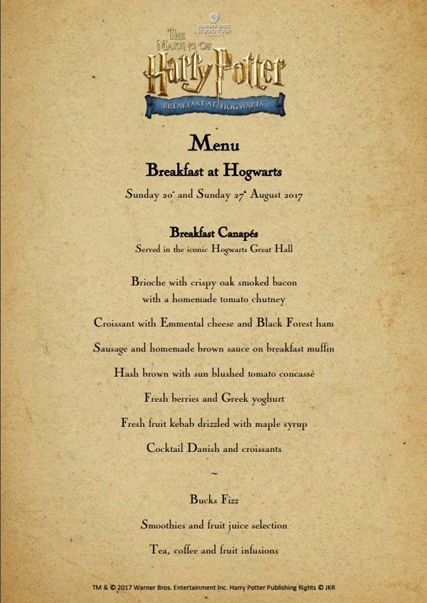 一頓 Breakfast at Hogwarts 索價不菲，每位需 99 英鎊（成千蚊㗎！），怎會要你吃穀物片！早餐 menu 以一件年小點形式獻上 7 道風味：煙肉茄醬配法式甜包 Brioche、黑