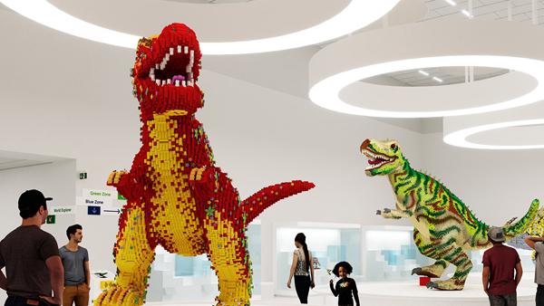 丹麥 LEGO House「Masterpiece Gallery」內展出巨型恐龍。