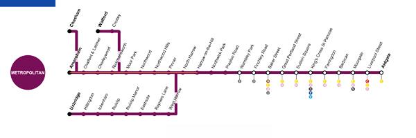 蒸汽火車的體驗路綫選在 Metropolitan line，以 Amersham 站為起點，駛至 Harrow-on-the-Hill 及 Ruislip 站（9 日的尾班車）。