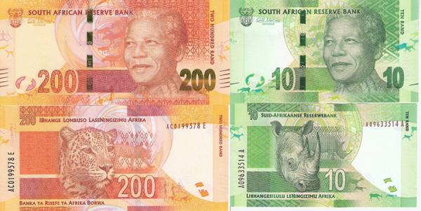 南非蘭特鈔票的正面是曼德拉，背面是 Big Five，對南非而言，同樣代表性。