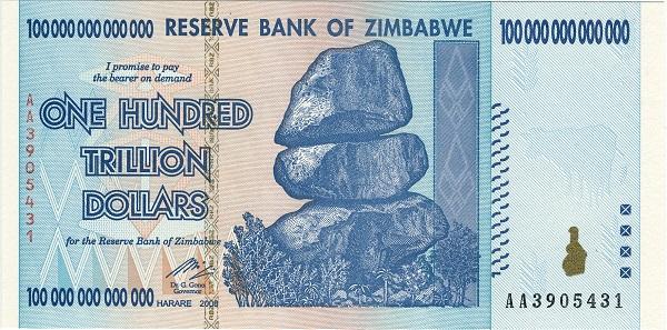 津巴布韋的鈔票向來以首都哈拉雷 Epworth 的平衡石為圖案，看左上方那些零頭，隨時數錯。 