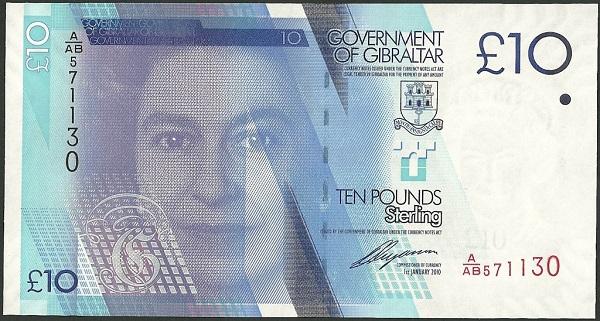 直布羅陀︰仍是英國海外領地，鈔票自然採用英女皇嘜頭，2010 年發行的新鈔，棄四正女皇像，改以 close up 大頭，modern 又有型。