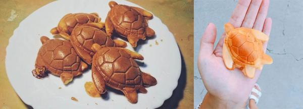 呢間喺小琉球鄉民生路上的「海龜燒 Sea turtle pancake」，以海龜為造型，外形同 size 似足海龜 B 咁，細細隻勁得意，睇到都真係唔捨得食。（圖：kc160220@ig、seatur