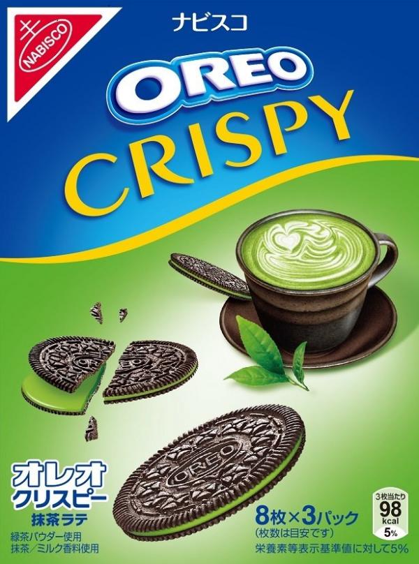 日本Oreo 30周年另一新品上市，「抹茶Latte Oreo Crispy」由9月11日於日本正式發售，夾心曲奇一樣只有 3mm 薄，既脆身又甘甜，抹茶控遊日一定要大量入貨！每盒 3 pack，每 