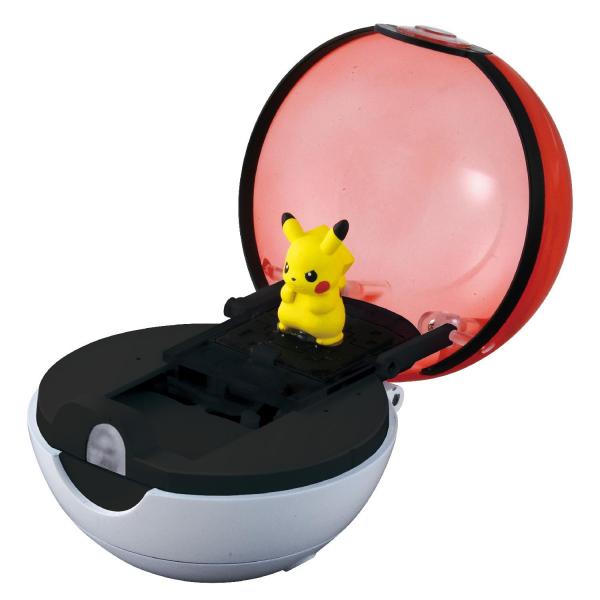 打開精靈球掃瞄 Moncolle GET 系列 figure，精靈球就會發光和發聲，不同種類的 Pokemon 所發出的光線顏色和聲音都不同。