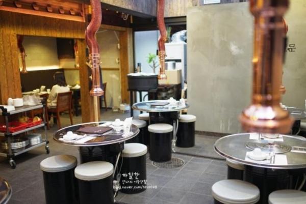 「笑門」在全韓國有不少分店，而 BTS 去的就係龍山店，建築物係韓屋，裝修帶傳統色彩，用上韓國特有的大煙筒烤肉。(圖：anna@naverblog)