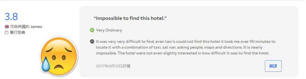 入住旅客認為酒店十分難找。（agoda.com）