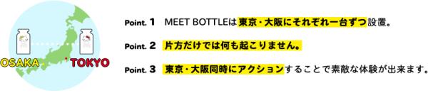 Meet Bottle 牛奶樽，一個放於東京，一個放於大阪。