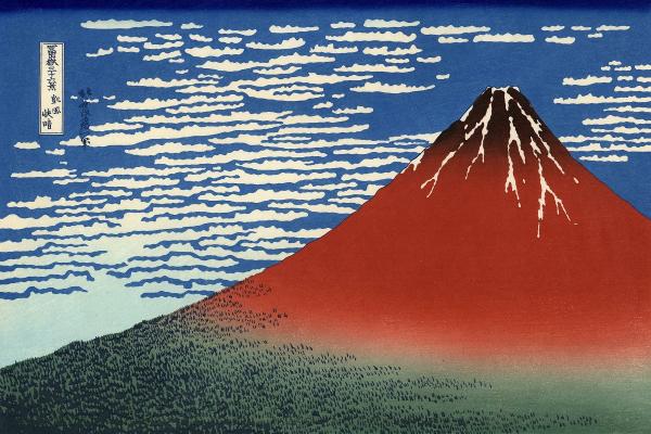 赤富士係日本人心目中嘅地位有幾高？就睇日本的藝術品中，經常有人赤富士為題材畫畫，而呢幅 1821 年野呂介石所畫的《紅玉芙蓉峰圖》，就被認為係最早的畫作。（圖：網上圖片）