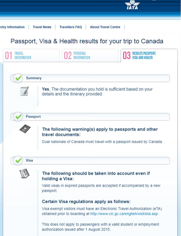 未有明文要求旅客護照需有 6 個月有效期。記者試用國際航空運輸協會旅遊中心網站查核，假設護照有效期直至 2018 年 1 月 2 日，而出發到加拿大日期是 2017 年 11 月 7 日，即使護照有效