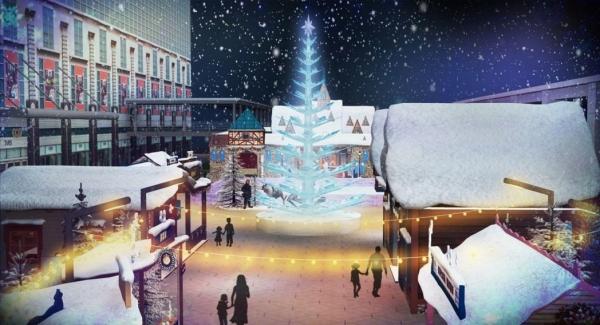 會場入口，將設有一個 5 米高的雪怪塑像，「鎮」住冰雪森林入口，而最震撼的就是在城鎮廣場中心，將會豎立一棵 12 米高、半透明的「冰晶魔法聖誕樹」！開幕後逢星期一至日，由 6pm 開始，聖誕樹所在位置