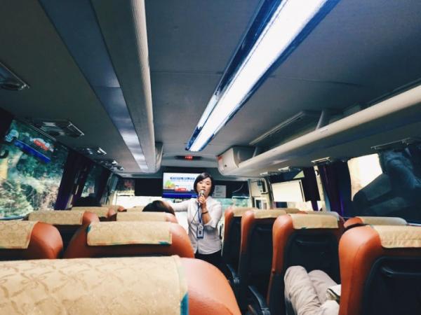 觀光巴士上有導遊講解，懂得聽韓文的朋友應該會知道很多玩樂資訊喔。