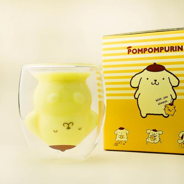 GOODGLAS推布甸狗造型耐熱雙層玻璃杯 倒牛奶變白色布甸狗！