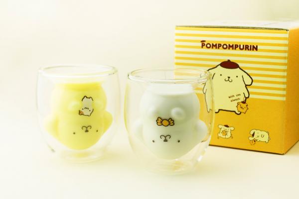 GOODGLAS推布甸狗造型耐熱雙層玻璃杯 倒牛奶變白色布甸狗！