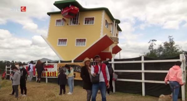 哥倫比亞自製「顛倒屋」 盼疫情下帶歡樂！暖心屋主免費開放變景點