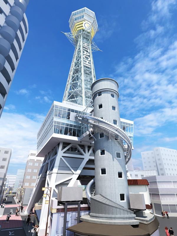 大阪通天閣新設施TOWER SLIDER正式開幕！ 10秒滑完60米長透明滑梯