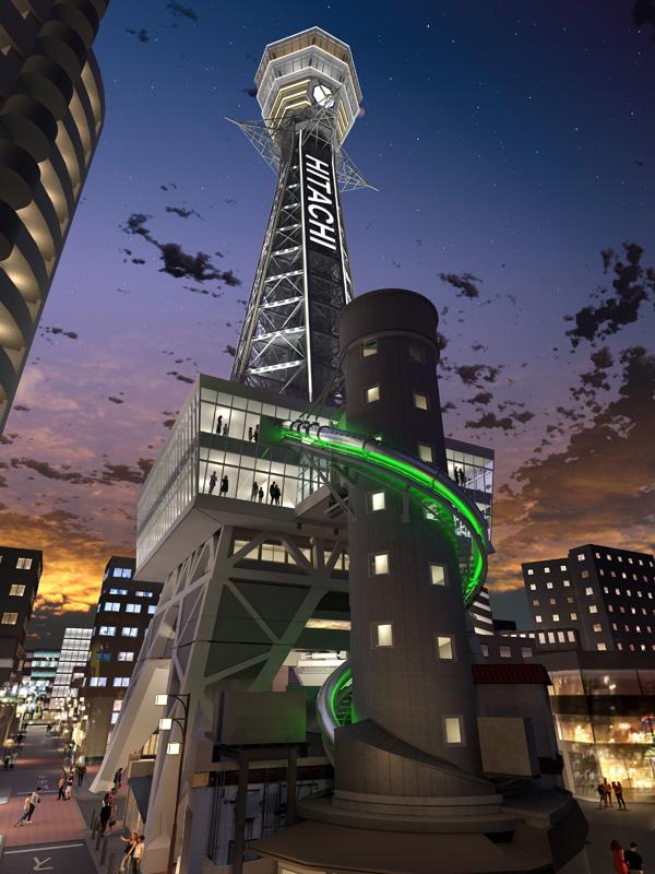 大阪通天閣新設施TOWER SLIDER正式開幕！ 10秒滑完60米長透明滑梯