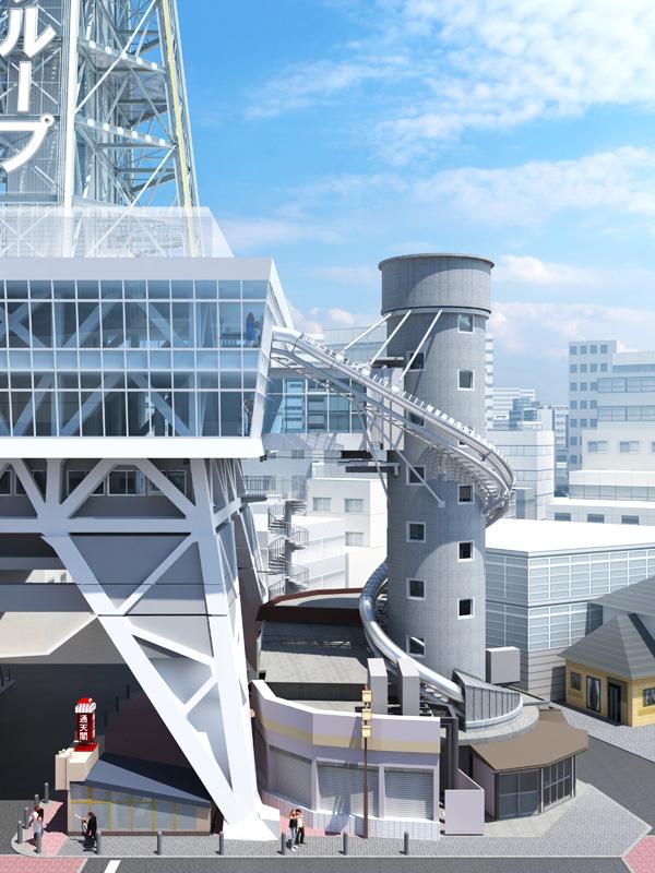 大阪通天閣新設施TOWER SLIDER正式開幕！ 10秒滑完60米長透明滑梯